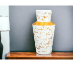 PVM10 Putih Vas Bunga Emily Dengan Motif Marmer
